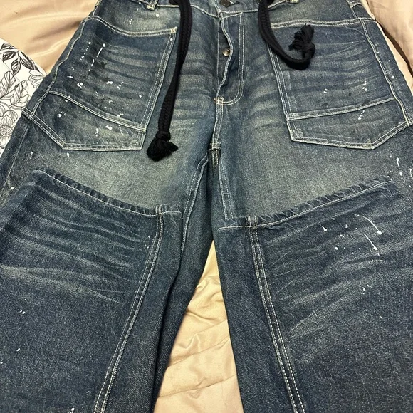 Free People Moxie Barrel Cerulean Blue RARE COLORWAY Hot Trend Size 24 see 📏 - Picture 6 of 16